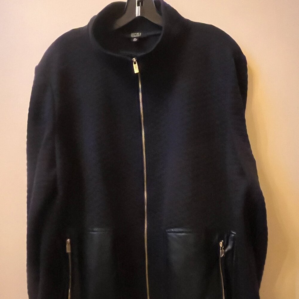 Jones NY Black Quilted Zip-Up Jacket